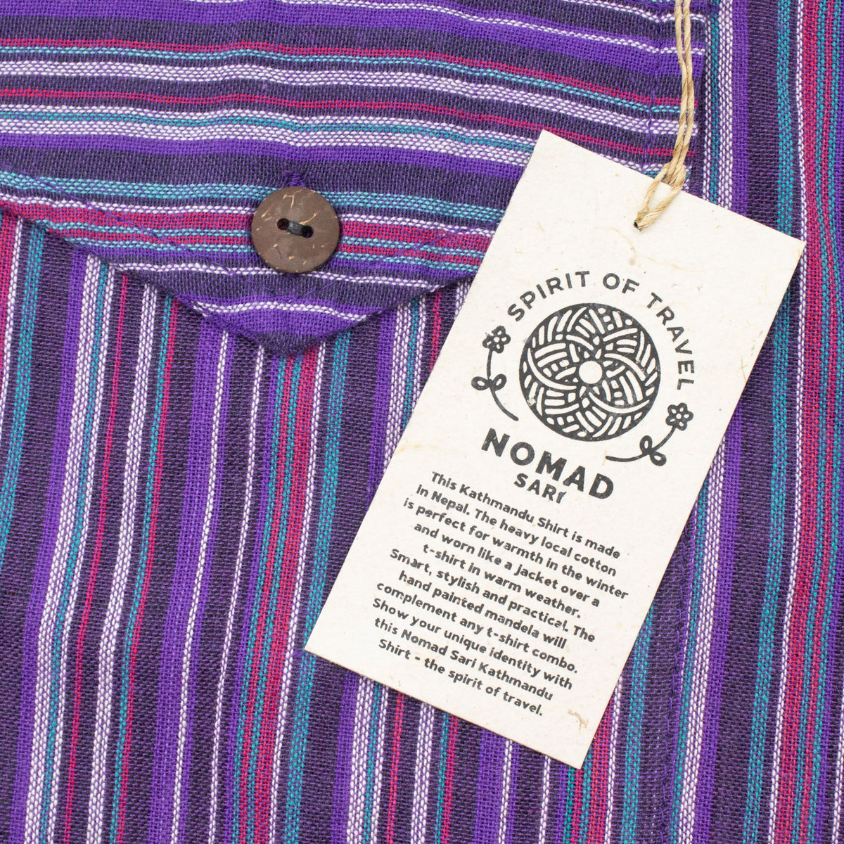 Nomad Sari Grandad Shirt - Black Purple - Medium product image 5