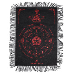 Ancient Witch Pendulum Divination Cloth - Mystic Moth - Black & Blood Red product image 2