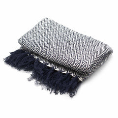 Boho Comfort Throws - Navy Zigzag product image 3