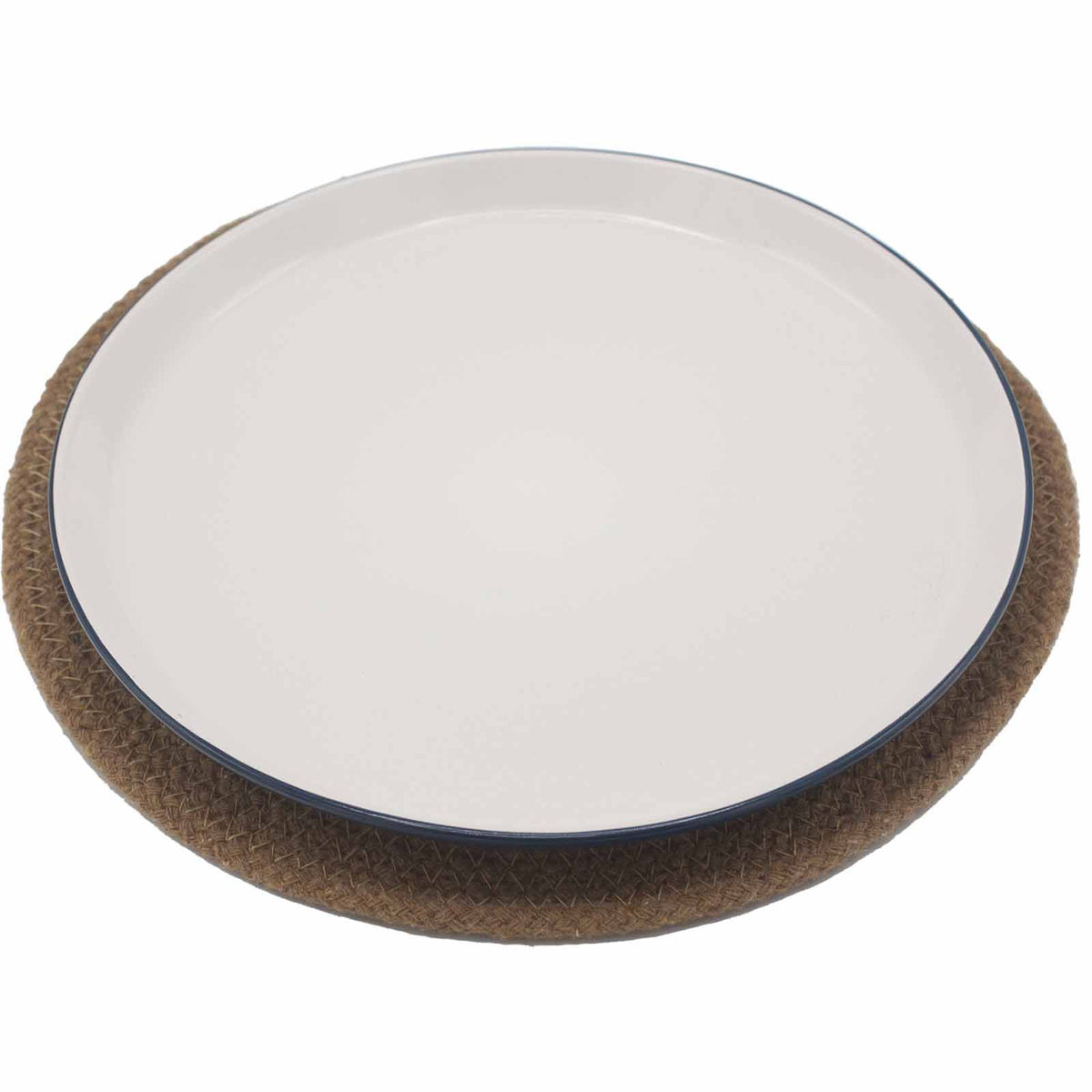 Natural Place Mat - Jute & Cotton 30cm - Natural Border product image 2