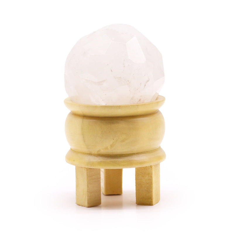 Gemstone Faceted Healing Ball & Stand - Rock Quartz product image