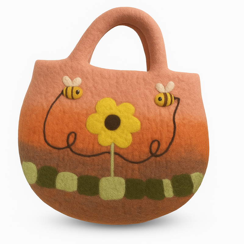 Sun Flower & Bees Felted Bag product image