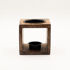 Square Mango Wood Oil Burner - Hamsa product image 3