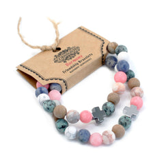 Set of 2 Gemstones Friendship Bracelets - Harmony - Rainbow Gemstones product image 3