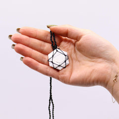 Laced Gemstone Hexagon Pendant - White Howlite product image 4
