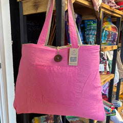 Jute & Cotton Reversible Big Bag - Pink product image 3