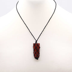 Laced Gemstone Flat Point Pendant - Red Jasper product image 2