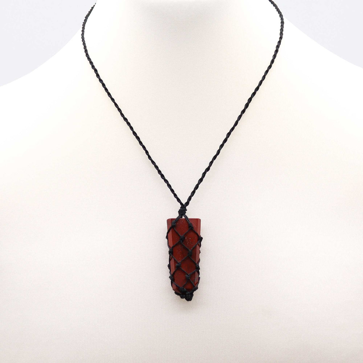 Laced Gemstone Flat Point Pendant - Red Jasper product image 2
