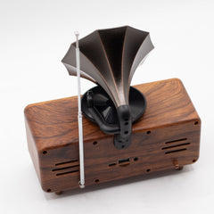 Retro Mini Double Gramophone Speaker - Bluetooth - 5.4 watt x 2 product image 9