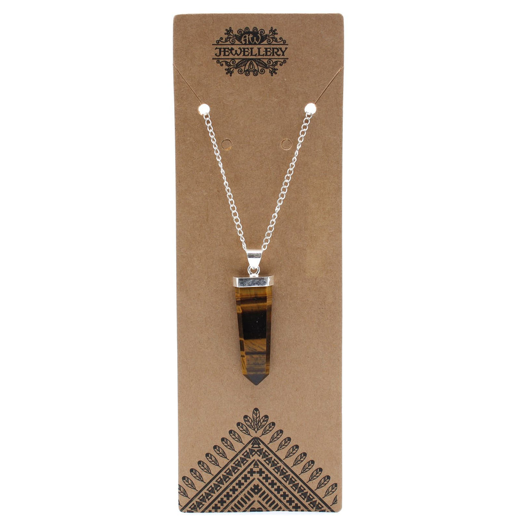 Gemstone Flat Pencil Pendant - Tiger Eye product image