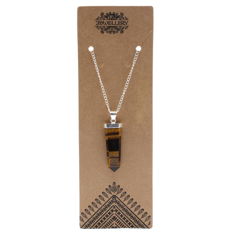 Gemstone Flat Pencil Pendant - Tiger Eye product image