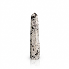Gemstone Six Face Obelisk Point approx 17cm - Rainbow Moonstone product image 5