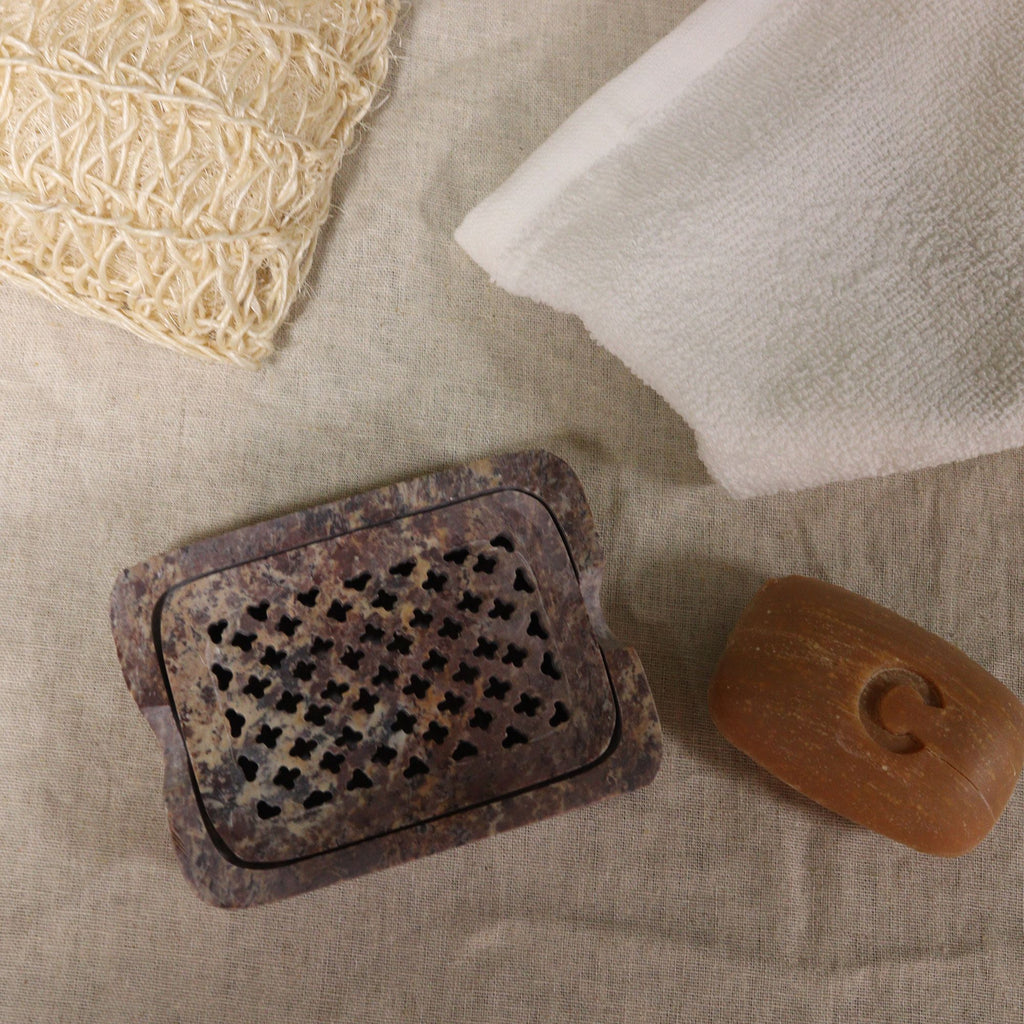 Soapstone Soap Dish & Drainer 11x8cm- Classic Square product image 7