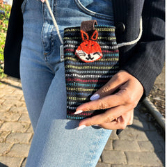 Phone Holder Bag Black and Multi - fox decor product image 4
