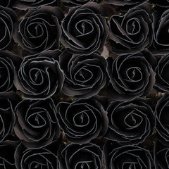 Craft Soap Flowers - Med Rose - Black With white Rim product image 3