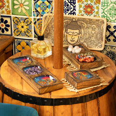 Med Enamelled Mango Tray Set - Hamsa product image 4