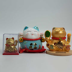 Mini Solar Powered Money Cat in Box - Gold product image 2