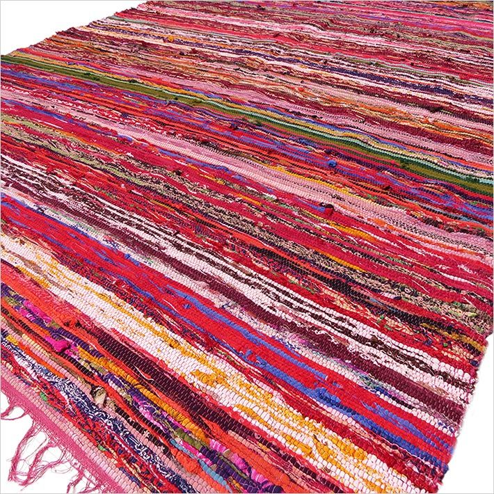150 x 90cm Luxury Rag Rug - Red product image