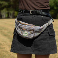 Cotton Hemp Style Belt (or Fanny) Bag - Blue