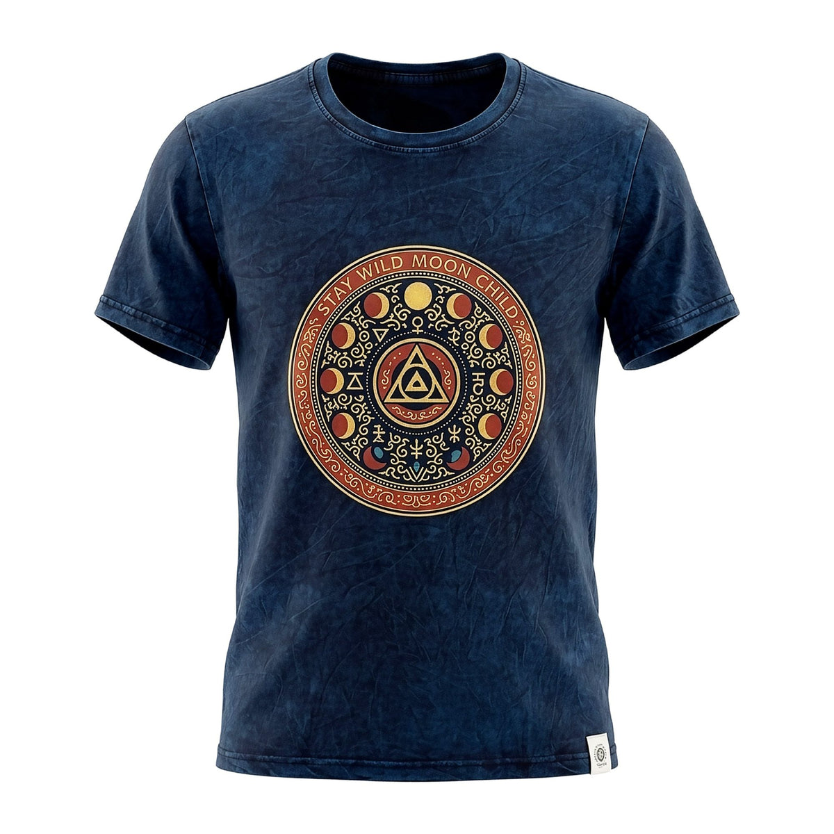 Nomad Sari Stonewashed Cotton T-Shirt - Stay Wild Moon Child - Blue - Medium product image 4