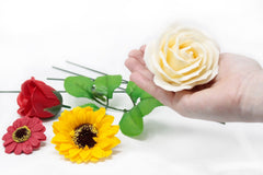 Craft Soap Flowers - Med Rose - White product image 6