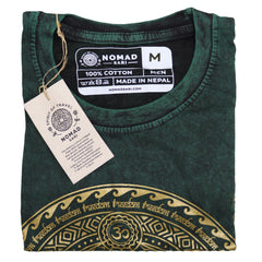 Nomad Sari Stonewashed Cotton T-Shirt – Chakra – Green – Medium product image 2