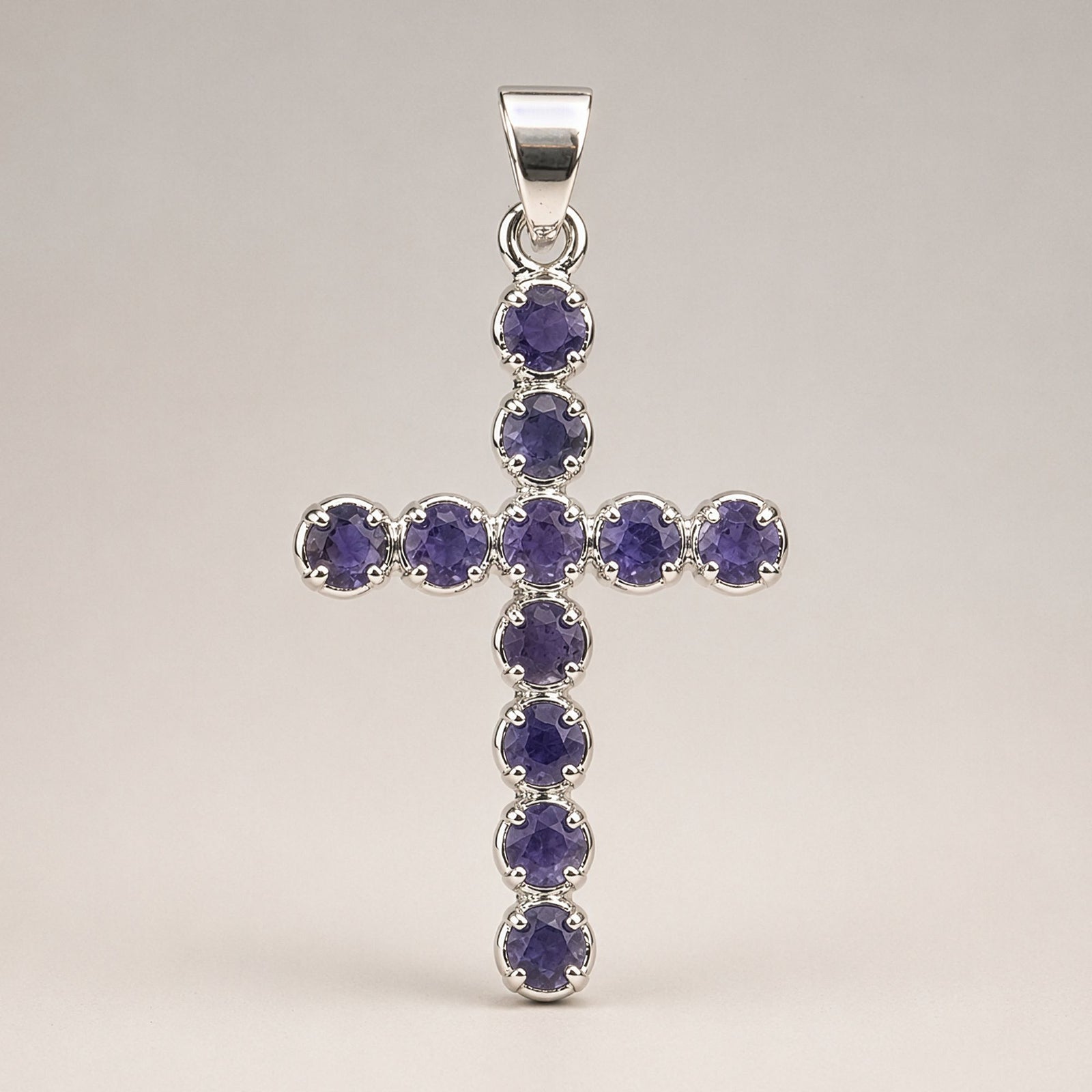 Indian Devotional Pendant - Silver Plated (45cm Chain)- Ionite Crucifix product image