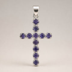 Indian Devotional Pendant - Silver Plated (45cm Chain)- Ionite Crucifix product image