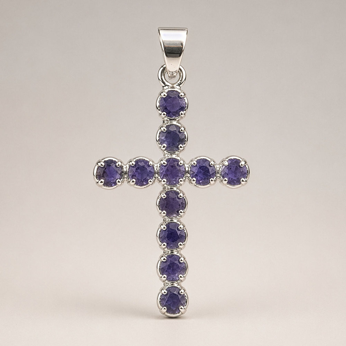Indian Devotional Pendant - Silver Plated (45cm Chain)- Ionite Crucifix product image