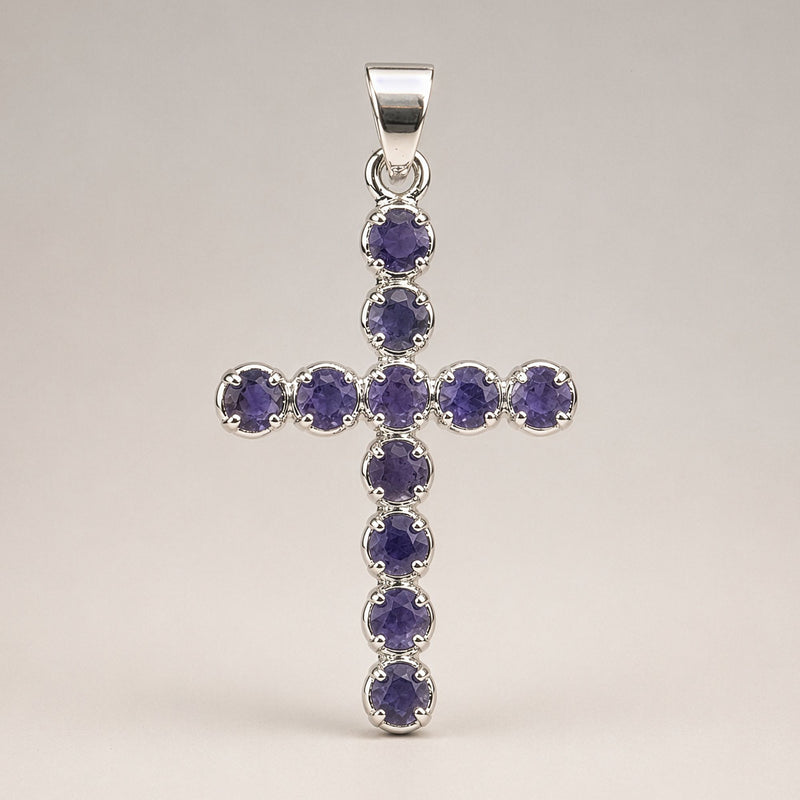 Indian Devotional Pendant - Silver Plated (45cm Chain)- Ionite Crucifix product image