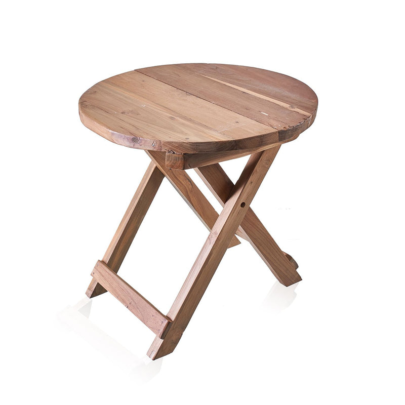 Round Folding Coffee Table - 50cm - Recycled Wood product image