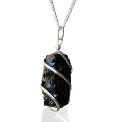 Cascade Wrapped Gemstone Necklace - Rough Black Onyx product image