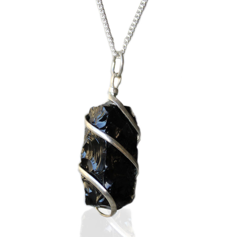 Cascade Wrapped Gemstone Necklace - Rough Black Onyx product image