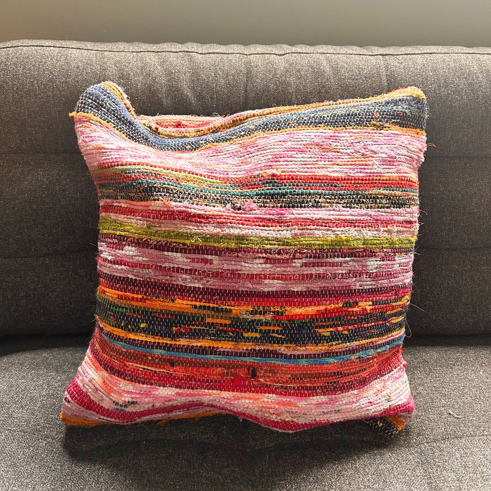 Rag Rug Cushion Covers - Aqua Blues product image