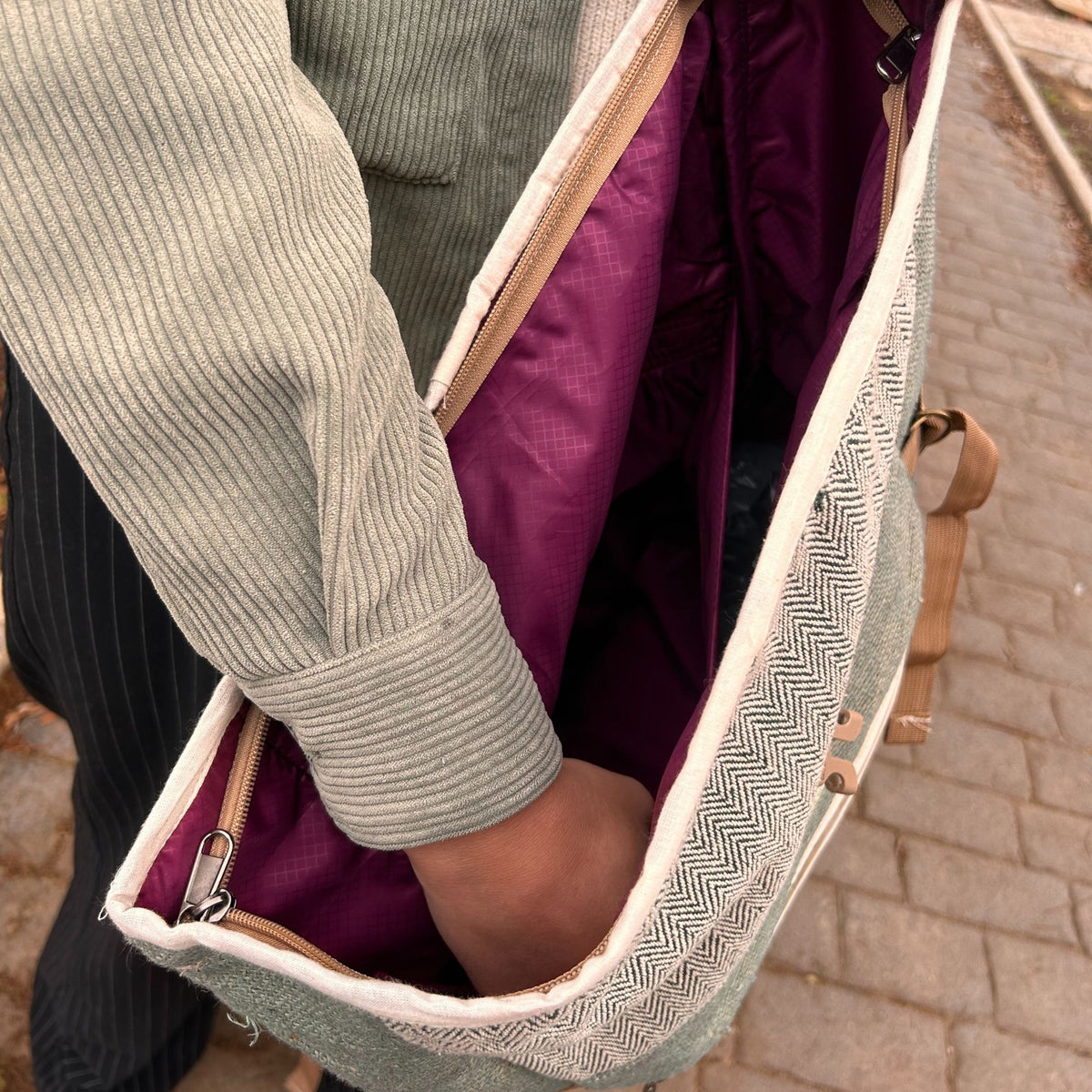 Hemp Trekking Rolling Backpack - Sage - product image 4