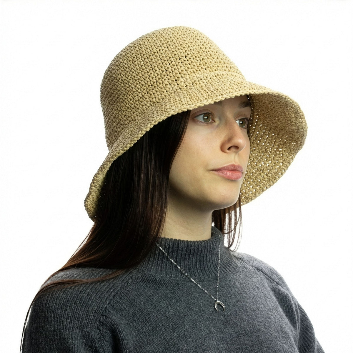 Nomad Sari Floppy Straw Sun Hat - Natural Beige product image 3