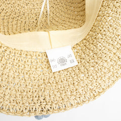 Nomad Sari Floppy Straw Sun Hat - Beige & Blue Flowers product image 6