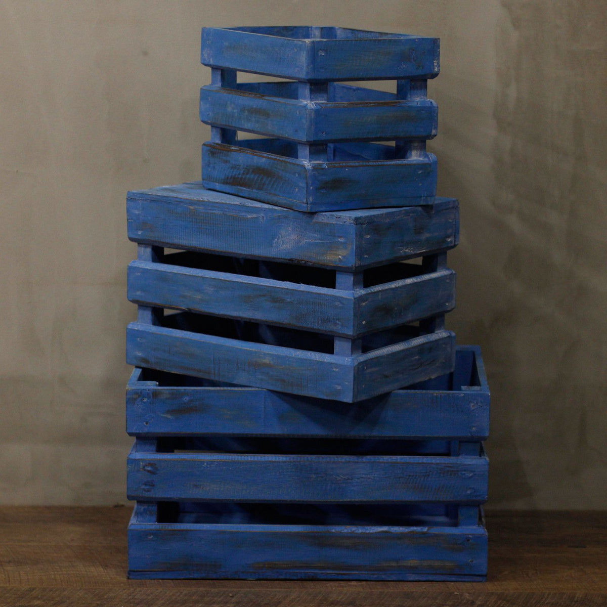 Wooden Storage Crates – Bluewash (Set of 3) product image 3