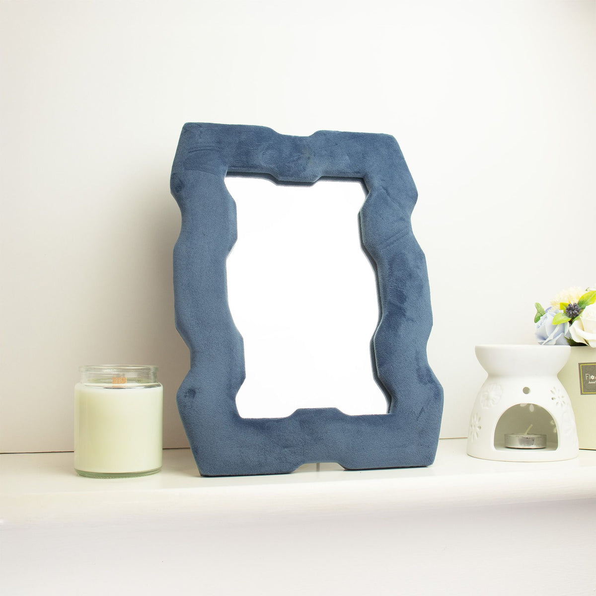 Soft Squiggly Mirror – Chunky Frame – Royal Blue (30.5x22.5x2.3cm) product image 2