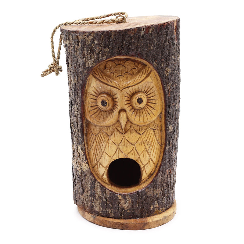 Tree Trunk Face - Bird House - Wise Owl product image