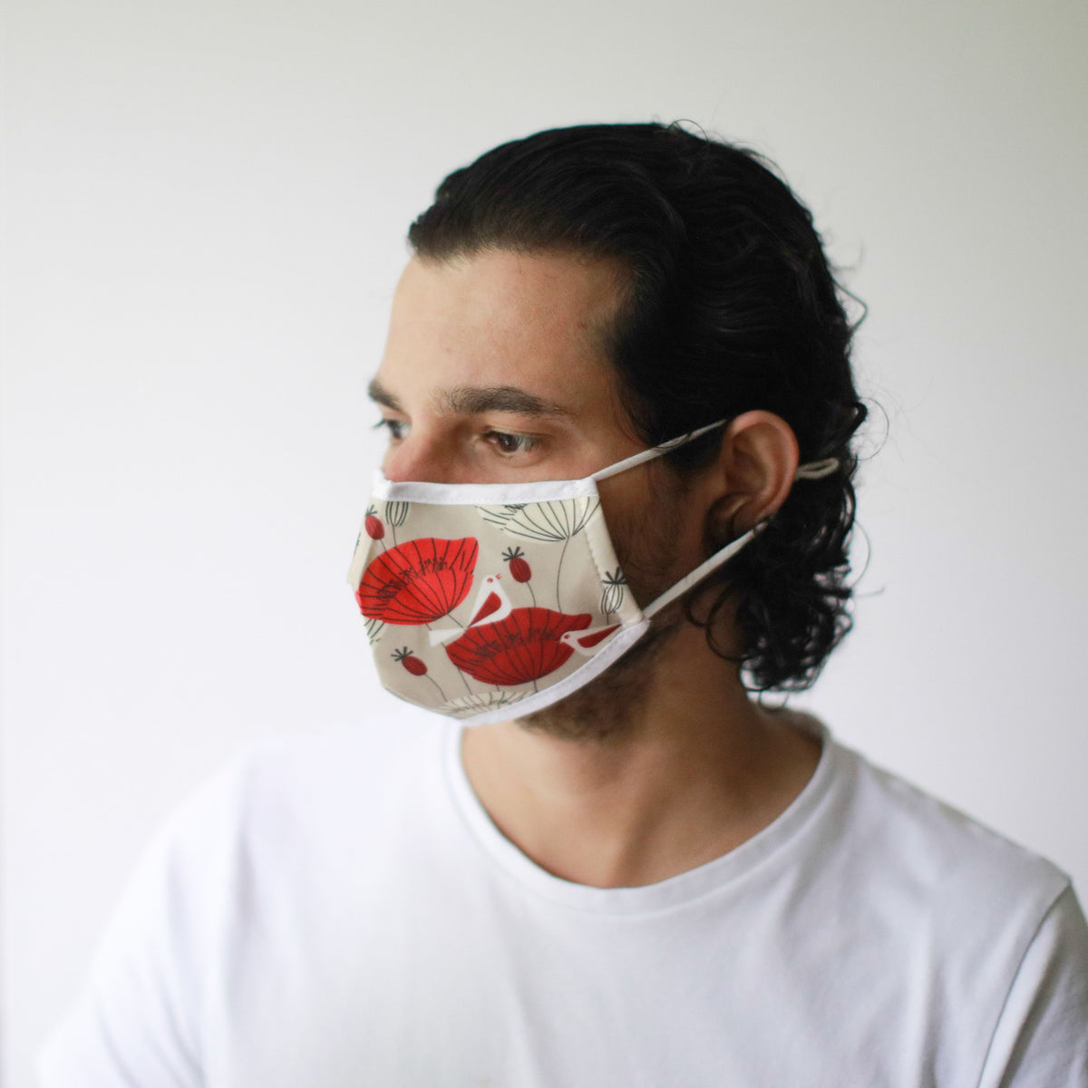 Reusable Fashion Face Mask - Oriental Poppies (Adult) - product image 2