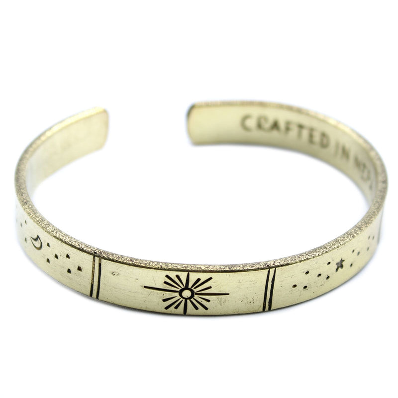 Inspiration Bracelet - Brass Snrise, Galaxy, Stars, Earth product image