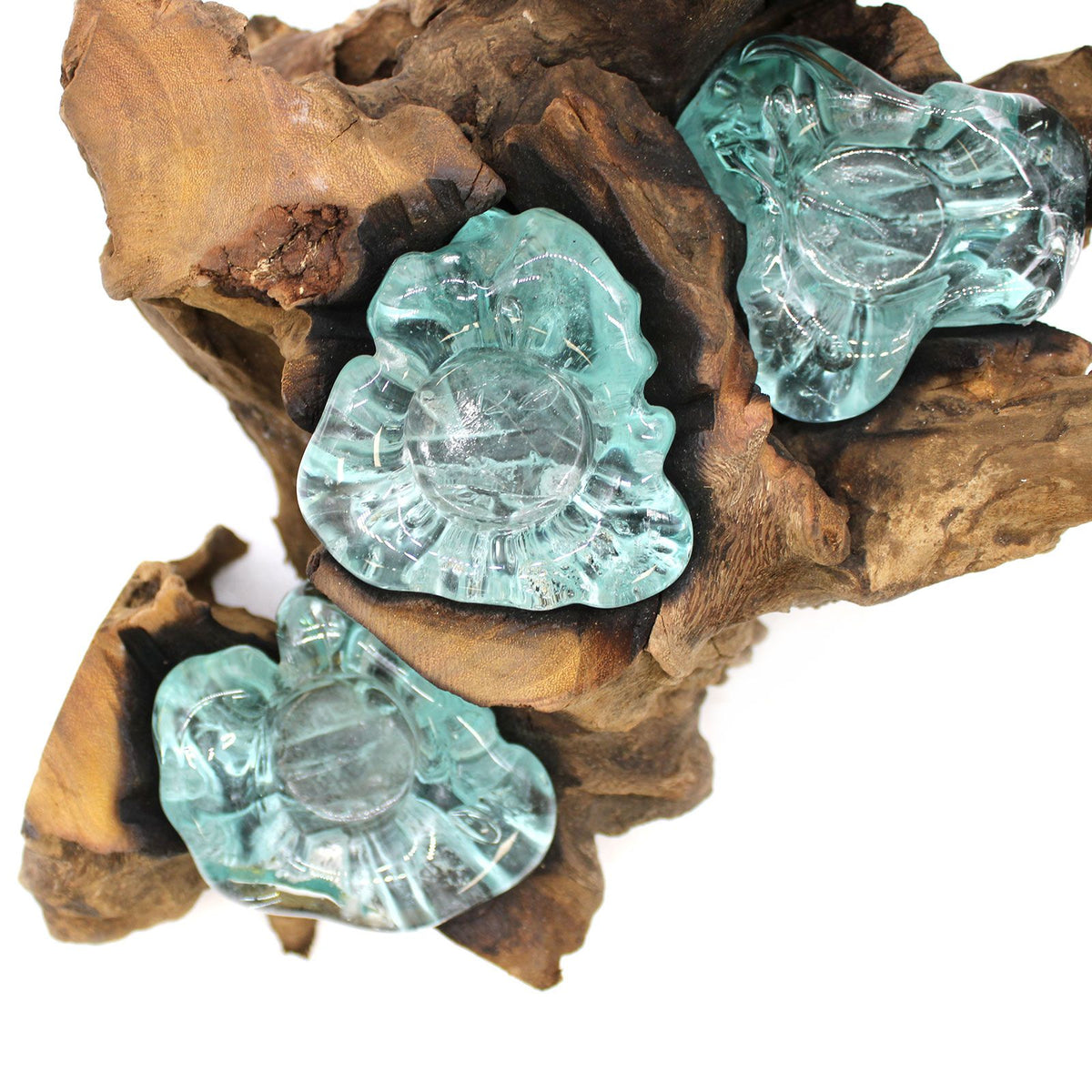 Molton Glass Five Candle Holder on Wood product image 4