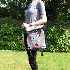 Pale Grey Kilim Messenger Festival Bag product image 3