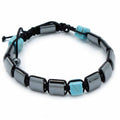 Magnetic Hematite Shamballa Bracelet - Turqoise Cuboids product image
