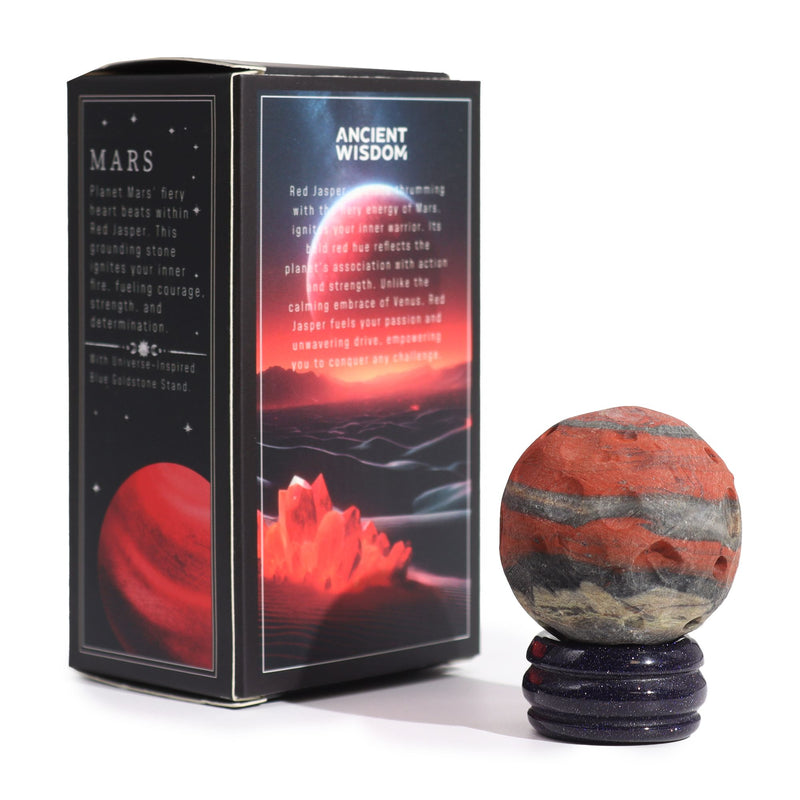 Red Jasper Planet on a Sola Goldstone Stand (MARS) product image