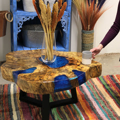 Tamarind and Resin Coffee Table - Sky Blue product image 5