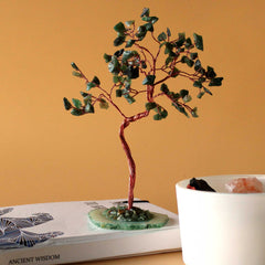 Lrg Gemstone Tree - Green Aventurine on Green Agate Base (100 stones) product image