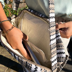 Soft Banjar Laptop Bag - Soft Cream & Grey product image