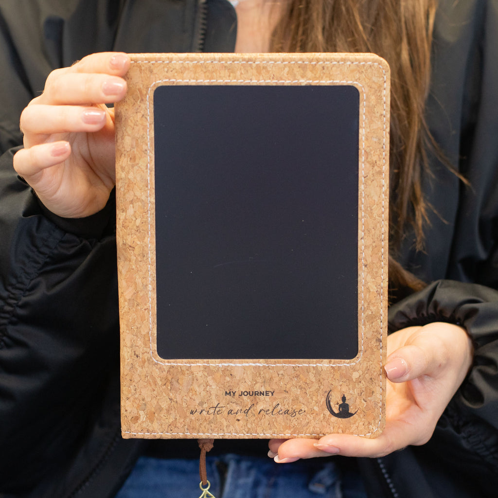 A5 Intention Note Book - LCD Wipe Screen - Black Leather Effect - 80 Leafs - product image 12